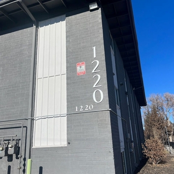 Lime Apartments building address signage